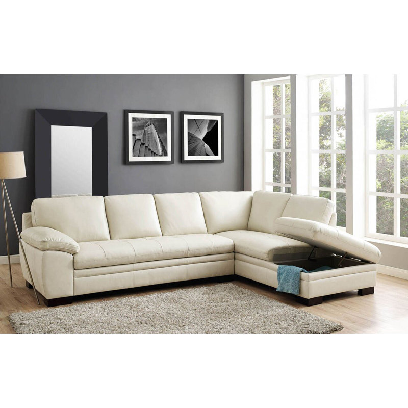 Woodland Leather Sectional & Reviews Joss & Main